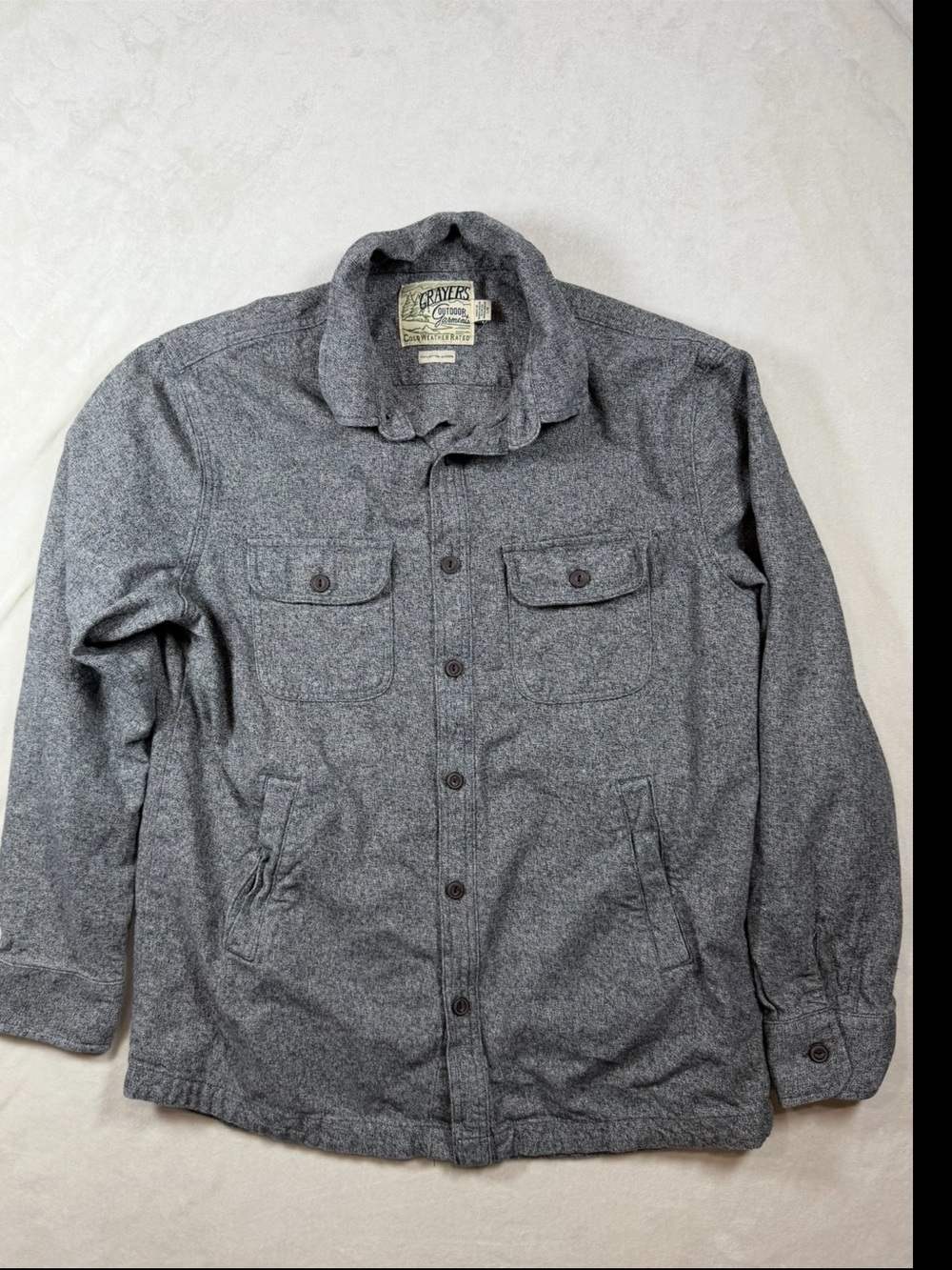 Grayers Large Cold Weather Rated Cotton Gray Heavy Shirt Jacket Shacket Comfy